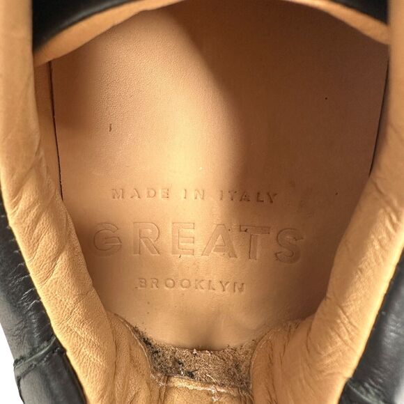 Greats Brooklyn Leather Sneakers Shoes Women’s US 7 Black Round Toe Lace Up - Picture 7 of 9